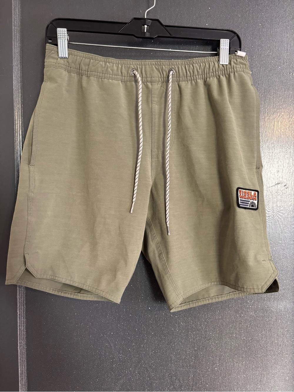VISSLA Olive Green Athletic Drawstring Shorts